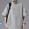 Traje Casual de Seda de Hielo para Hombre, Estilo Tie-Dye Sucio de Verano, Secado Rápido, Shorts Deportivos Elegantes y Modernos, Camiseta de Manga Corta, Conjunto Completo