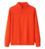 Alta calidad Media cremallera Cuello Hombro Holgado Solapa Sudadera Hombres y Mujeres Color Sólido Sudadera