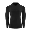Ropa Deportiva Ajustada de Manga Larga de Alta Elasticidad con Cuello Redondo Transfronteriza para Hombre, Camiseta de Secado Rápido para Correr, Fitness, Ropa de Secado Rápido