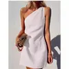 2026 Nuevo Comercio Exterior Transfronterizo WISH Moda Femenina Ajuste Delgado Elegante Vestido Bardot de Verano de Gama Alta para Mujer, Estilo Europeo y Americano