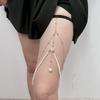 Corrente de pérolas da moda europeia e americana, corrente de perna feminina exagerada, multicamadas, biquíni, praia, sexy, corrente de corpo, joias