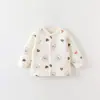 Top Cálido de Algodón de Aire para Bebé Otoño Invierno Estándar para Bebé Algodón Puro Sin Costuras Unisex Cuello Alto Cardigan Cruzado Capa Base para Bebé