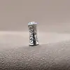 Yiluya plata de ley S925 cuentas de barril con carácter de diez mil accesorios Pulsera tejida DIY cuentas espaciadoras accesorios de tubo recto de plata de ley