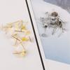 Bolsa de material para accesorios de oreja hechos a mano DIY, pin para oreja de cabeza plana, arete, accesorios para arete, piezas para arete casero, 100/bolsa