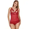 Lencería Fina Sexy con Agujeros y Cordones para Mujer, Camisón Europeo y Americano sin Espalda con Botones, Lencería Multicolor de Aliexpress en Stock