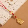 Cordón Dorado Arena Estilo Chino para Teléfono Móvil Cadena Metálica Delicada Colgante Pequeño Colgante de Llavero de Coche Antiguo para Hombres y Mujeres