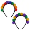 Diadema de Cabeza con Bola de Pelo de Purpurina Colorida de Carnaval Tocado Accesorios para Fiesta de Vacaciones Decoraciones Lindas de Hebilla para la Cabeza