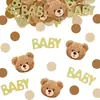 100 Piezas de Confeti Lindo de Oso para Baby Shower Oso de Bebé Oso de Peluche Confeti Piezas de Papel para Decoración de Escritorio