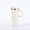 Taza de Coche Transfronteriza de 14oz/20oz con Asa de Acero Inoxidable de Doble Capa 304 Taza Aislada al Vacío Taza Portátil para Exteriores con Popote