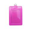 Porta Credencial de Identificación de Cuero Sintético de PVC de Doble Capa, Estilo Vertical con Anillo para Colgar, Adecuado para Empresa, Escuela, Porta Credencial de Exposición, Porta Tarjetas de Cuero de Cuatro Capas