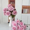 Flores Artificiales para Boda, Rosas de Diamante de Nueve Cabezas, Arreglos Florales para Salón de Bodas, Decoraciones para Pasillo, Exhibición en Casa, Flores de Seda para Exportación
