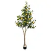 Árbol de Limón Artificial con Cascabeles Colgantes, Gran Adorno Decorativo de Pie para Sala de Estar y Casa de Huéspedes, Decoración Bonsái Estilo Nórdico