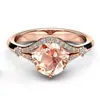 Suministro de Joyería Transfronterizo: Anillos Geométricos de Circonita en Oro Rosa Populares Europeos y Americanos, Joyería de Venta Caliente al por Mayor