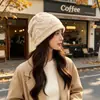 Sombrero para mujer de gran circunferencia de cabeza para otoño e invierno, gorro de punto versátil de una sola capa con diseño calado, gorro cálido de lana tejida, gorro de moda para la cabeza