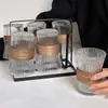Vasos de Vidrio Estilo Chino para Uso en Casa, Vasos de Té con Aislamiento Térmico y Anti-Escaldaduras, Juego de Vasos para Invitados en la Sala de Estar, Vasos para Jugos, Vasos para Café