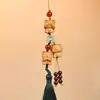 Colgante de flor de dinero tallada en madera, adorno decorativo de incrustaciones, llavero para coche, colgador para bolsa, pequeño colgante de artesanía de madera