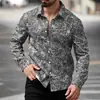 Moda Transfronteriza 2026 Camisa Cardigan de Manga Larga para Hombre Estampado 3D Cuadros Simples Top Casual de Negocios