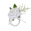 Conjunto de Flor de Muñeca para Novia de Lujo Ligero Estilo Coreano y Ramillete para Novio para Fiesta de Graduación Prom Ramillete de Rosa