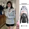Nova Blusa de Moletom com Capuz Slim Fit de Alto Padrão para Mulheres Outono e Inverno Jaqueta Cardigan com Zíper na Cintura para Mulheres