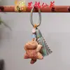 Pulsera Artesanal de Madera con Semillas de Cascabel, Cascabel de Agitar a Mano, Carrillón de Viento de Cáscara de Fruta de los Deseos, Colgante para Bolso, Llavero para Teléfono