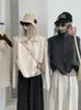 Chaleco Suéter de Punto KEKEZOON con Cuello Alto para Vestir Otoño Invierno Nuevo Estilo Color Sólido Sin Mangas Chaleco Cálido 9300
