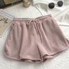 Pantalones Cortos de Cangrejo de Cinco Bolsillos para Mujer, Pantalones Casuales Holgados de Verano de Cintura Alta de Pierna Ancha, Pantalones Deportivos para Estudiantes, Ropa Femenina Estilo Coreano al por Mayor