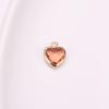 Accesorios de Joyería DIY Moda Clásica Borde de Cobre Cristal Corazón Forma de Corazón de Durazno Colgante Aretes Colgantes Material para Collar
