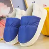 Pantuflas de algodón impermeables para mujer, otoño e invierno, para interiores, hogar, pareja, lindas, antideslizantes, de felpa, algodón de confinamiento, los hombres pueden usarlas afuera