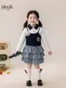 Ningli 2026 Nuevo Conjunto de Dos Piezas para Niñas Estilo Policía Judy Conejo Top y Pantalones Falda Conjunto de Dos Piezas de Moda
