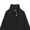 Comercio Exterior Estilo Europeo y Americano Invierno Nuevo Mujeres Cuello Alto Cinturón Versátil Corto Lana Abrigo Chaqueta