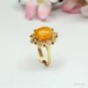 Anillo de Ámbar Natural Guan Yu Anillo de Cera de Abejas Antigua Color Miel Completo Vintage Venta al por Mayor de Fábrica Dropshipping S3111806