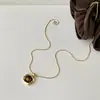 Colar Retro Olho de Gato de Malaquita Design de Luxo Leve Sentido de Design de Nicho Corrente de Clavícula de Alta Qualidade Estilo Coreano Ins Colar Versátil