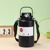 Taza Térmica de Acero Inoxidable 316 de Aspecto Elegante para Estudiantes Hombres y Mujeres, Tetera para Espacio de Maletín, Tetera para Deportes al Aire Libre con Cuerda