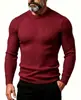 Suéter de Punto para Hombre 2026 Transfronterizo Europeo y Americano Ajuste Delgado Elástico Color Sólido con Cuello Redondo y Diseño de Trenzado, Suéter Pulóver de Moda para Hombre