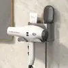Soporte para Secador de Pelo, Soporte de Pared para Secador de Pelo de Baño sin Taladro, Estante de Almacenamiento para Secador de Pelo de Baño