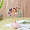 Base de cristal con astillas de cristal de colores, árbol de la fortuna, árbol de cristal, manualidades de decoración para el hogar, cristal rosa, amatista, cristal amarillo