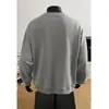Llegada Nueva Primavera 2025 Suéter Pulóver Cuello Redondo Línea Ming para Hombre Estilo Hong Kong Holgado Pesado con Capucha Manga Larga