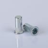 Acero al carbono azul zinc blanco remache tuerca de agujero ciego de raya plana m3-5 espárrago de remachado de agujero ciego espárrago de remachado de cabeza plana