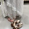 Sandalias de Suela Gruesa para Mujer para Usar con Faldas, Moda Verano 2026, Punta Abierta, Aumentador Interno de Altura, Pantuflas de Dos Formas de Usar