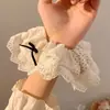 Estilo Coreano Encaje Lazo Anillo Grande para el Pelo Cuerda para la Cabeza de Mujer Estilo Pastoral Blanco Leche Estilo Mori Cuerda para el Pelo Tendón de Goma Accesorios Frescos para el Cabello