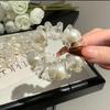 Cuerda para el pelo de cuentas de estilo simple nuevo japonés y coreano, anillo para el pelo elegante de perla y línea telefónica transparente, cuerda para la cabeza de alta elasticidad, pulsera de doble uso