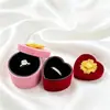Cajas de Embalaje de Joyería de Alta Gama al por Mayor Transfronterizas en Stock, Anillos, con Forma de Corazón, Octagonales, Redondas, Embalaje de Terciopelo para Joyería