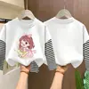 Camiseta de manga comprida para meninas, coleção outono 2026, novo estilo, base de algodão puro, fofa, look de outono de duas peças, top