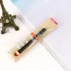 Pincel de maquiagem Marian com cabo de madeira, pincel oblíquo para sobrancelha tridimensional, pincel para sombra de olho feminino, natural, desabrochando, portátil, haste curta