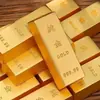 Barras de Ouro Maciço Banhadas a Ouro, Tijolos de Ouro Imitação, Enchimentos para Tigelas de Tesouro, Decorações para Lojas e Salas de Estar, Presentes de Inauguração, Enfeites de Feng Shui