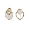 Pendientes asimétricos con forma de corazón y diseño de nicho con placa de incienso de mosquitos, sin orificios para las orejas, para mujer.