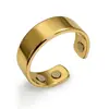 Anillo Doble Magnético de Moda Transfronterizo Europeo y Americano de Venta Caliente con Superficie Metálica Brillante, Joyería Creativa, Anillos Abiertos para Parejas, Accesorios
