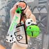 Dibujo animado lindo panda acostado Campana llavero creativo para pareja de coche joyería colgante para bolso celebridad de internet pequeño regalo