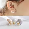 Aretes Elegantes de Mujer de Estilo Coreano de Doble Cara Aretes de Flores de Plata Esterlina 925 Accesorios Versátiles para Mujer