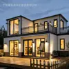 Casas móveis para contêineres de comércio exterior, casas pré-fabricadas, pousadas móveis, espaços móveis para eventos, vilas de aço leve, casas de aço leve e casas de madeira